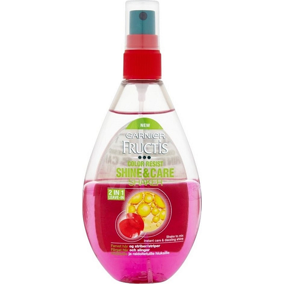 Garnier Fructis Color Resist Shine & Care Shaker bezoplachová péče pro barevné a melírované vlasy sprej 150 ml