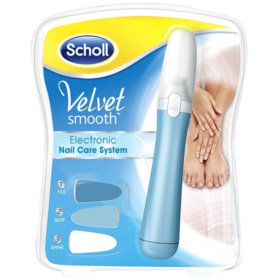 Scholl Velvet Smooth Nail Care System Blue elektrický pilník na nehty