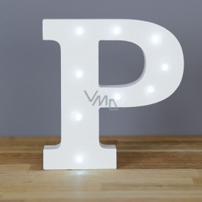Nekupto Dřevěné LED písmeno P dekorace 16 cm