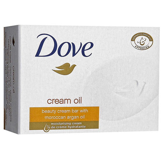 Dove Cream Oil Moroccan Argan Oil krémové toaletní mýdlo s arganovým olejem 100 g