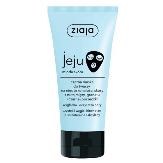 Ziaja Jeju Černá čisticí a vyhlazující pleťová maska pro nedokonalosti pleti s protizánětlivými a antibakteriálními účinky 50 ml