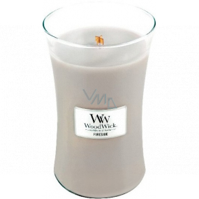 WoodWick Fireside - Oheň v krbu vonná svíčka s dřevěným knotem a víčkem sklo velká 609 g