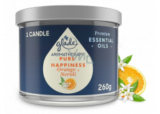 Glade Aromatherapy Pure Happiness Orange + Neroli vonná velká svíčka ve skle, doba hoření 60 h 260 g