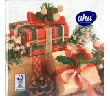 Aha Papírové ubrousky 3 vrstvé 33 x 33 cm 20 kusů Vánoční dárečky, šiška