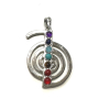7 čaker přívěsek spirála energetický, cca 48 x 32 mm, symbol rovnováhy přírodní korálky