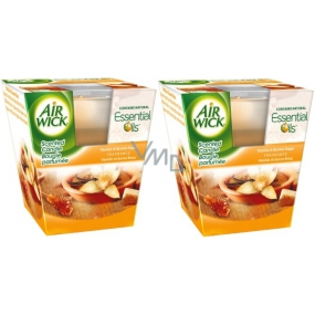 Air Wick Essential Oils Infusion Vanilla & Brown Sugar vonná svíčka ve skle 2 x 105 g
