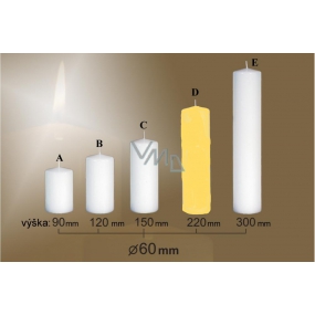 Lima Svíčka hladká žlutá válec 60 x 220 mm 1 kus