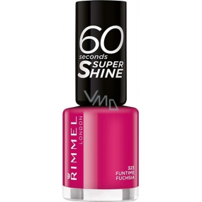 Rimmel London 60 Seconds Super Shine Nail Polish lak na nehty 323 Funtime Fuchsia 8 ml