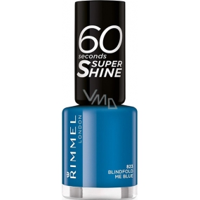 Rimmel London 60 Seconds Super Shine Nail Polish lak na nehty 823 Blindfold Me Blue 8 ml