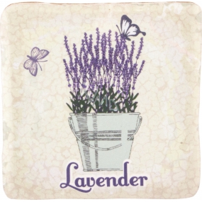 Bohemia Gifts Lavender květináč s motýly dekorativní kachlík 10 x 10 cm