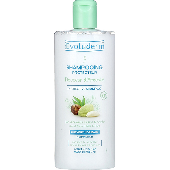 Evoluderm Douceur Amande ochranný šampon pro normální vlasy s mandlovým mlékem 400 ml