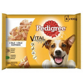 Pedigree Vital Protection s kuřecím masem, s jehněčím masem v želé kapsička 4 x 100 g