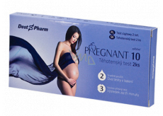 Pregnant 10 Těhotenský test vysoce přesný s extra citlivostí 10mlU/ml pro včasné zjištění těhotenství 2 kusy