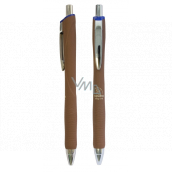 Spoko Panther Nature kuličkové pero, Easy Ink, hnědé, modrá náplň 0,5 mm