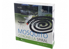 Mosquito Repellent Incense spiral repelentní spirála s citronelou proti komárům 1,5 x 26,5 cm 10 kusů TR C356