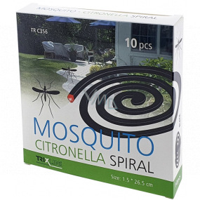 Mosquito Repellent Incense spiral repelentní spirála s citronelou proti komárům 1,5 x 26,5 cm 10 kusů TR C356