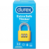 Durex Extra Safe Thicker latexový kondom, silnější, nominální šířka: 56 mm 12 kusů