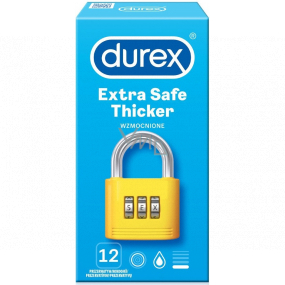 Durex Extra Safe Thicker latexový kondom, silnější, nominální šířka: 56 mm 12 kusů