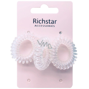 Richstar Accessories Gumička do vlasů spirála průhledná 3 kusy