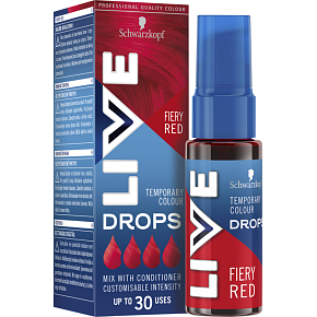 Schwarzkopf Live Drops Ohnivá červená barvicí kapky na vlasy, 30 ml Schwarzkopf Live Drops Ohnivá červená barvicí kapky na vlasy, 30 ml