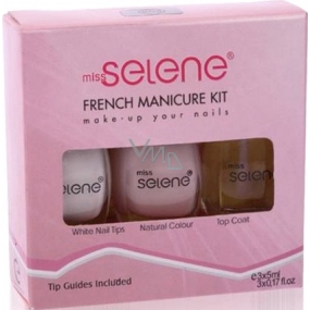 Miss Selene French Manicure Kit set laků na nehty na francouzskou manikúru 3x5 ml