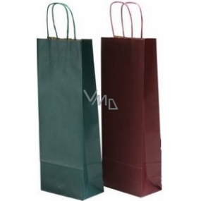 Nekupto Dárková kraftová taška na láhev 39 x 14 x 9 cm červená nebo zelená 1 kus