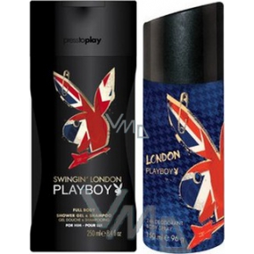 Playboy London deodorant sprej pro muže 150 ml + sprchový gel 250 ml, kosmetická sada