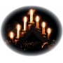 Emos Svícen dřevěný pyramida 40 x 20 cm, 7 LED teplá bílá + 1,5 m přívodní kabel s vypínačem