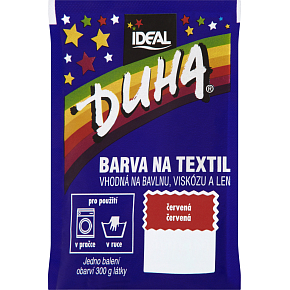 Ideal Duha červená, barva na textil na bavlnu, viskozu a len, na 300 g látky, 15 g