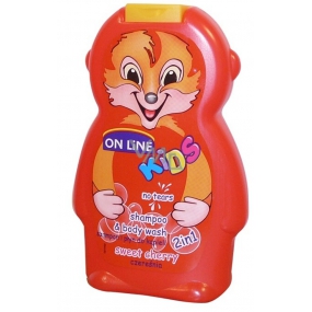 On Line Kids Třešně 2v1 sprchový gel a šampon na vlasy pro děti 250 ml