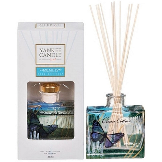 Yankee Candle Clean Cotton - Čistá bavlna vonná stébla Signature 88 ml