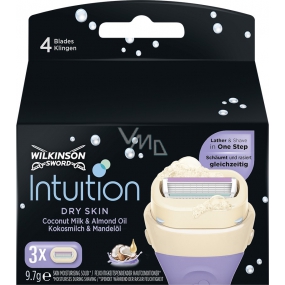 Wilkinson Intuition Dry Skin Coconut Milk & Almond Oil náhradní hlavice pro ženy 3 kusy