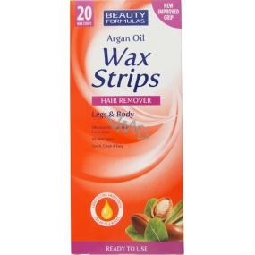 Beauty Formulas Arganový olej Wax Strips depilační pásky na nohy a tělo 20 kusů