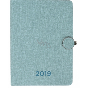 Albi Diář 2019 týdenní s kovovou sponou Modrý 13,2 x 18 x 1,5 cm