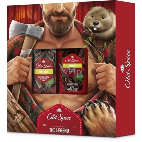 Old Spice Timber with Mint sprchový gel 250 ml + deodorant sprej 150 ml, kosmetická sada pro muže