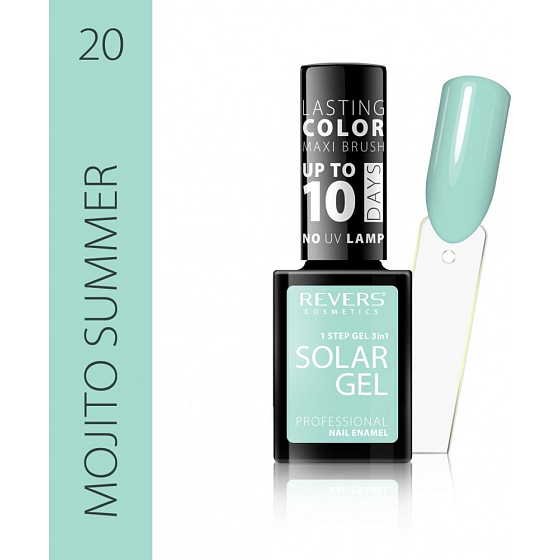 Revers Solar Gel gelový lak na nehty 20 Mojito Summer 12 ml