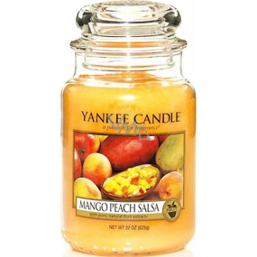 Yankee Candle Mango Peach Salsa - Salsa z manga a broskví vonná svíčka Classic velká sklo 623 g