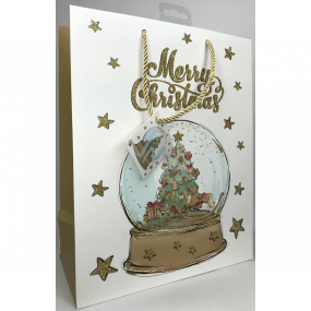 Epee Dárková papírová taška 26,5 x 32,5 x 12,7 cm Vánoční Merry Christmas sněžítko 002 LUX velká