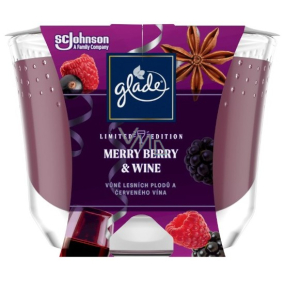 Glade Merry Berry & Wine s vůní lesních plodů a červeného vína vonná svíčka ve skle, doba hoření až 52 hodin 224 g