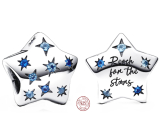 Charm Sterlingové stříbro 925 Jiskřivé hvězdy, korálek na náramek vesmír