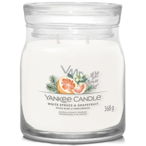 Yankee Candle White Spruce & Grapefruit - Bílý smrk a grapefruit vonná svíčka Signature střední sklo 2 knoty 368 g