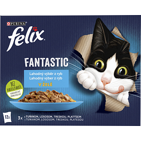 Felix Fantastic kapsičky pro kočky s lososem, platýsem, tuňákem a treskou, 12 × 85 g Felix Fantastic kapsičky pro kočky s lososem, platýsem, tuňákem a treskou, 12 × 85 g