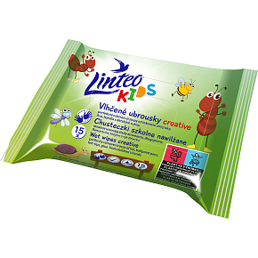 Linteo Kids Creative vlhčené ubrousky, 15 ks Linteo Kids Creative vlhčené ubrousky, 15 ks