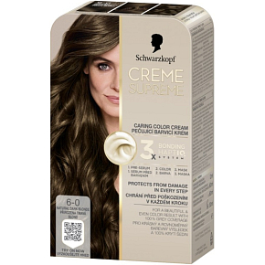 Schwarzkopf Creme Supreme barva na vlasy 6-0 přirozená tmavá blond 60 ml