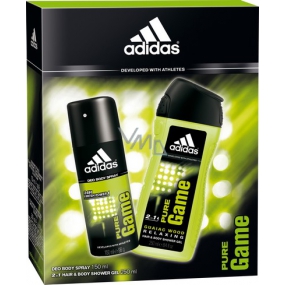 Adidas Pure Game deodorant sprej 150 ml + sprchový gel 250 ml, pro muže kosmetická sada