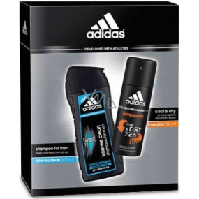 Adidas Cool & Dry Intensive antiperspirant deodorant sprej pro muže 150 ml + Intense Clean šampon na vlasy 200 ml, kosmetická sada