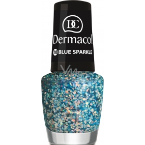 Dermacol Nail Polish with Effect lak na nehty s efektem 10 Blue Sparkle 5 ml