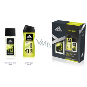 Adidas Pure Game parfémovaný deodorant sklo pro muže 75 ml + sprchový gel 250 ml, kosmetická sada