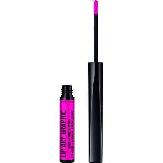 Rimmel London Lip Art Graphic konturovací tužka + tekutá rtěnka 2v1 870 Own Your Power 1,8 ml