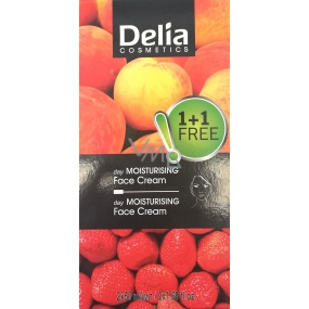 Delia Cosmetics Fruit Fantasy Meruňka hydratační denní krém pro suchou a normální pleť 50 ml + Krémová jahoda hydratační denní krém pro mastnou a smíšenou pleť 50 ml, duopack